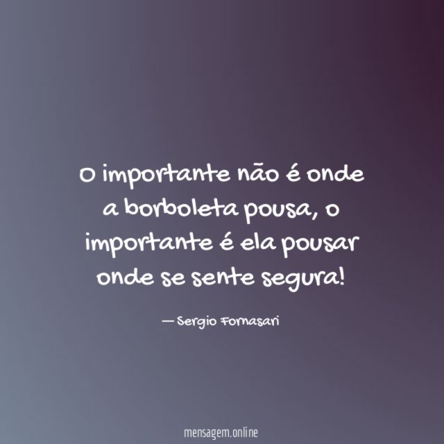 O importante não é onde a borboleta pousa