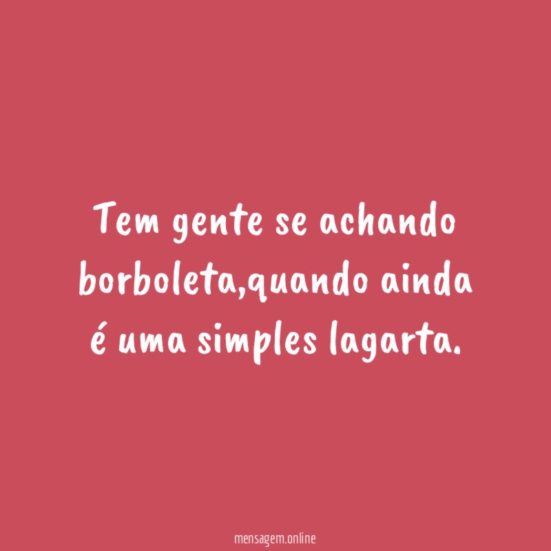 Tem gente se achando borboleta