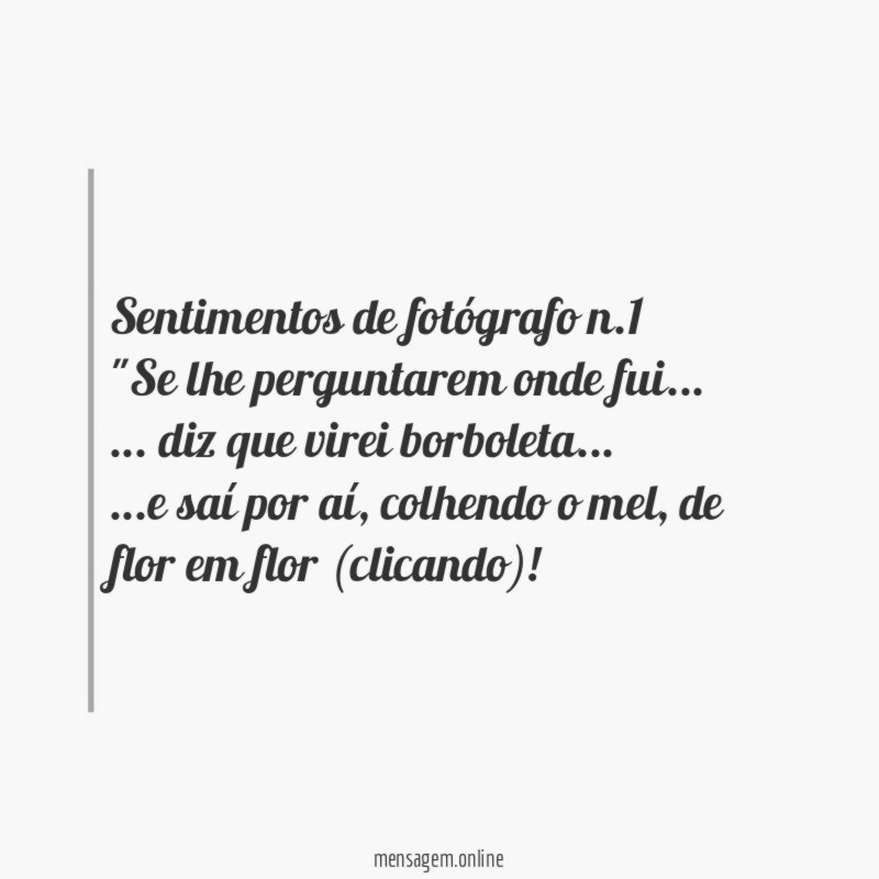 Sentimentos de fotógrafo n.1