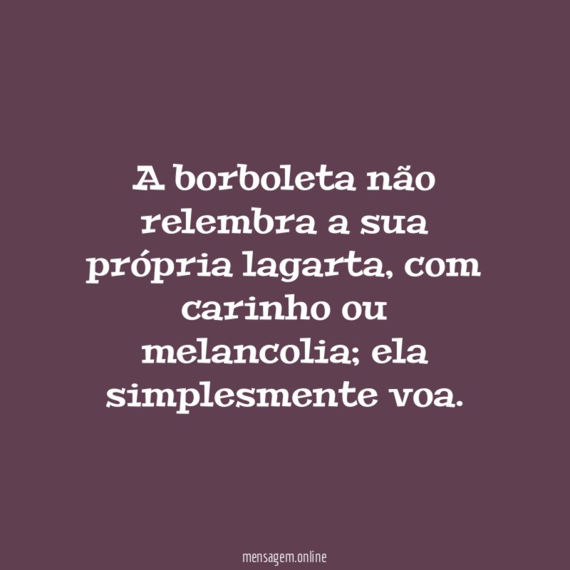 A borboleta não relembra a sua própria lagarta