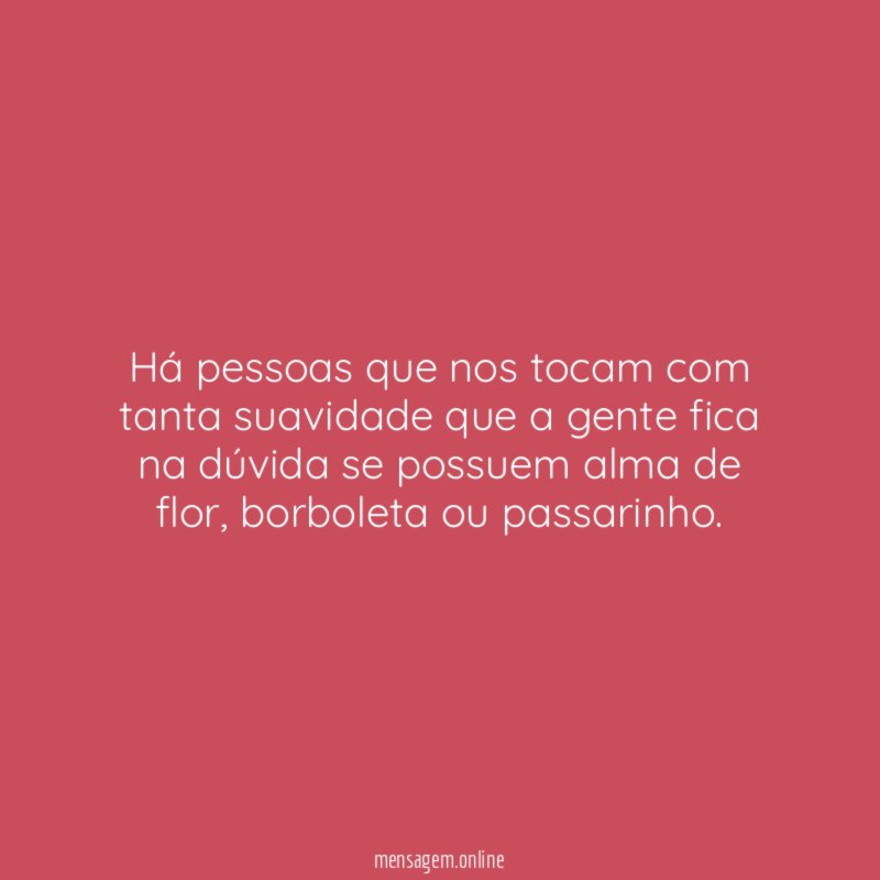 Há pessoas que nos tocam com tanta suavidade
