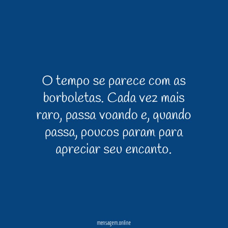 O tempo se parece com as borboletas