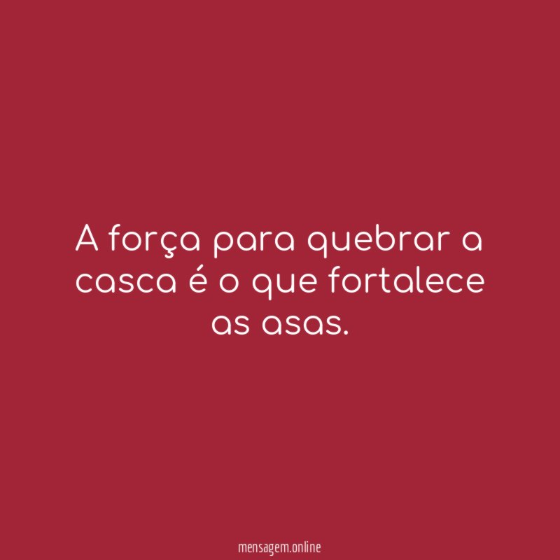 A força para quebrar a casca é o que fortalece as asas