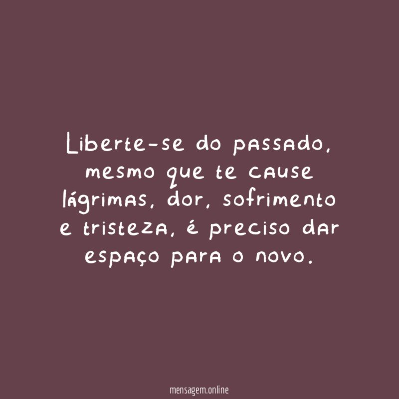 Dar espaço para o novo