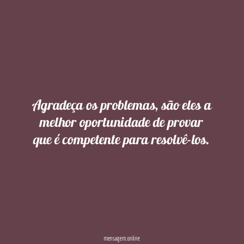 Agradeça os problemas