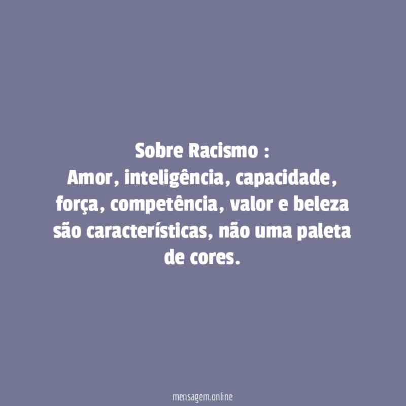 Sobre Racismo :