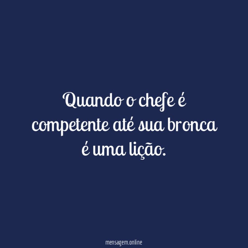 Quando o chefe é competente até sua bronca é uma lição
