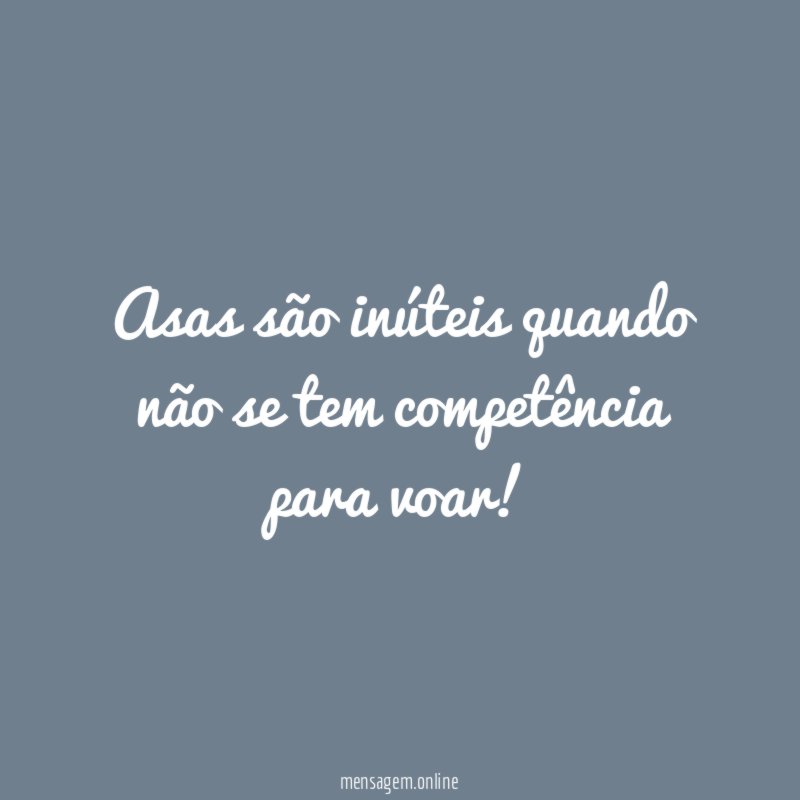 Asas são inúteis quando não se tem competência