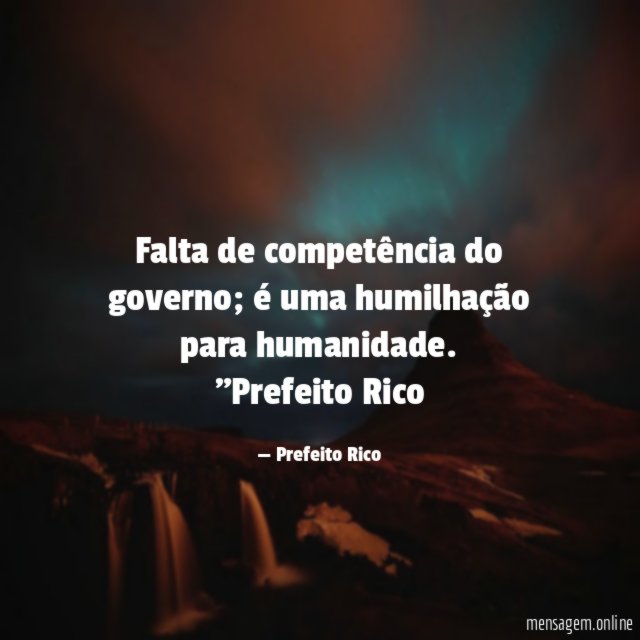 Falta de competência do governo