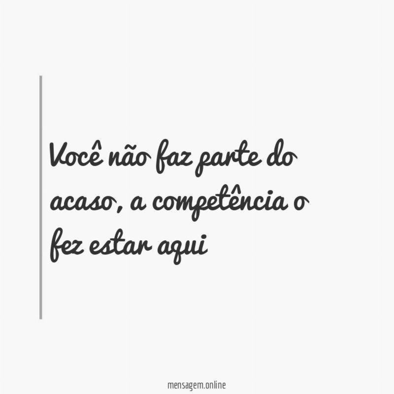 Você não faz parte do acaso
