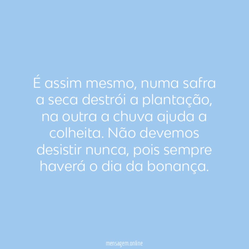 Quem planta, colhe