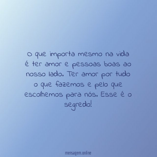 O que importa