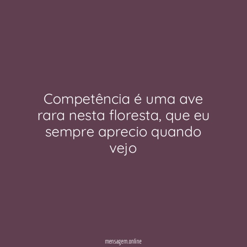 Competência é uma ave rara nesta floresta