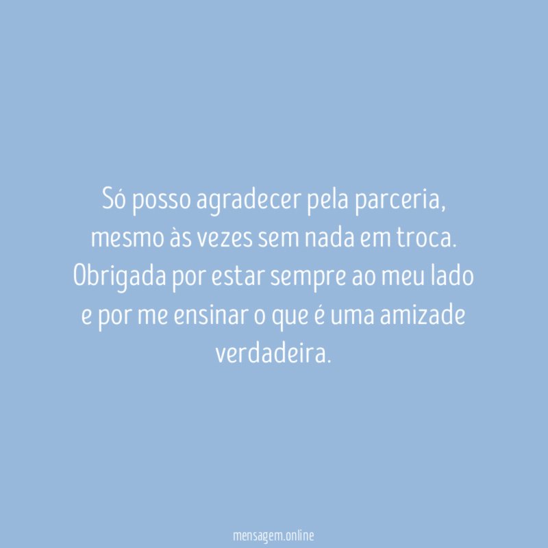 Apenas agradeço