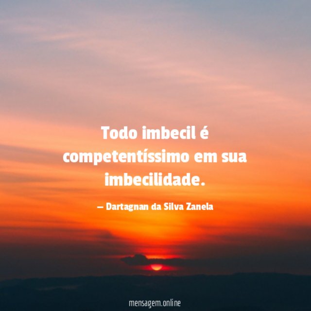 Todo imbecil é competentíssimo em sua imbecilidade