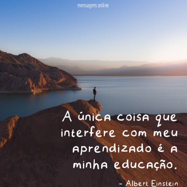 A única coisa que interfere com meu aprendizado é a minha educação