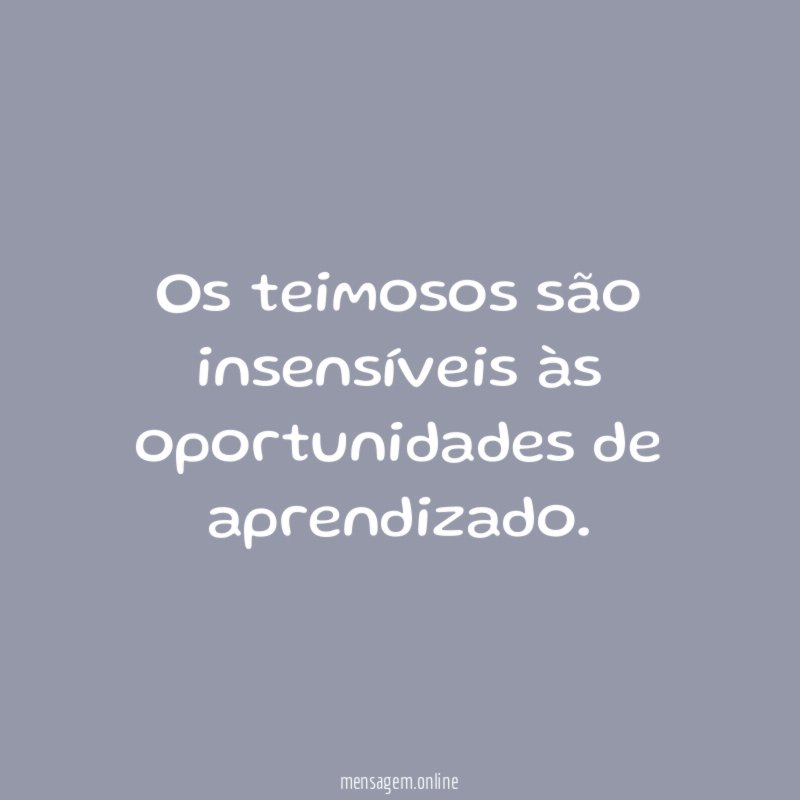 Os teimosos são insensíveis às oportunidades de aprendizado