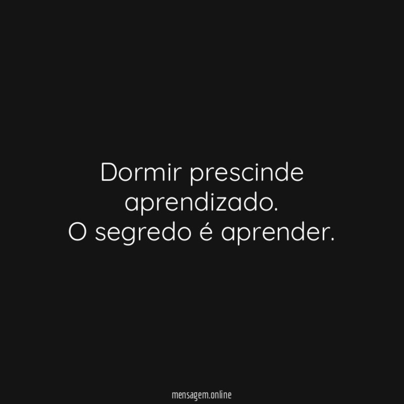 Dormir prescinde aprendizado