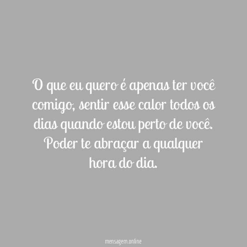 O que eu quero