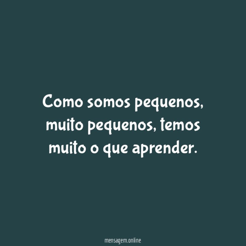 Como somos pequenos