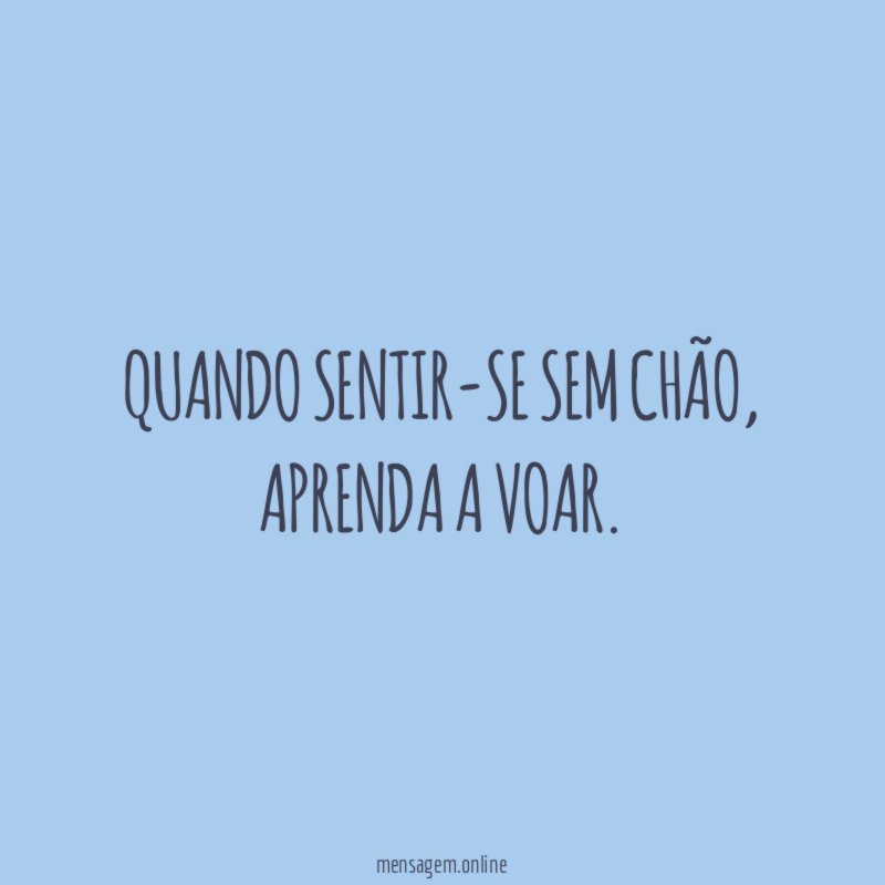 Quando sentir-se sem chão