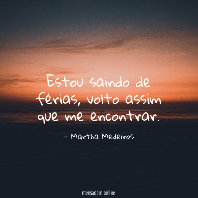 Estou saindo de férias