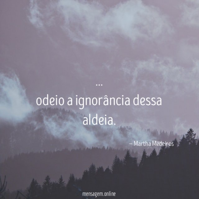 odeio a ignorância dessa aldeia