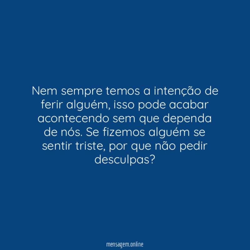 Não pedir desculpa