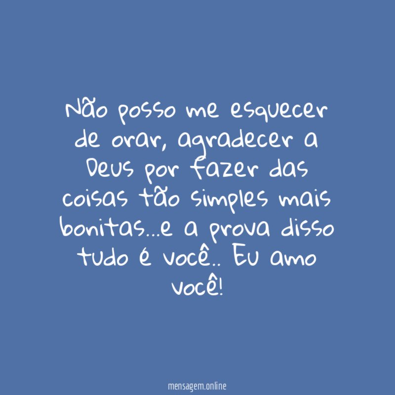 Não posso me esquecer de orar