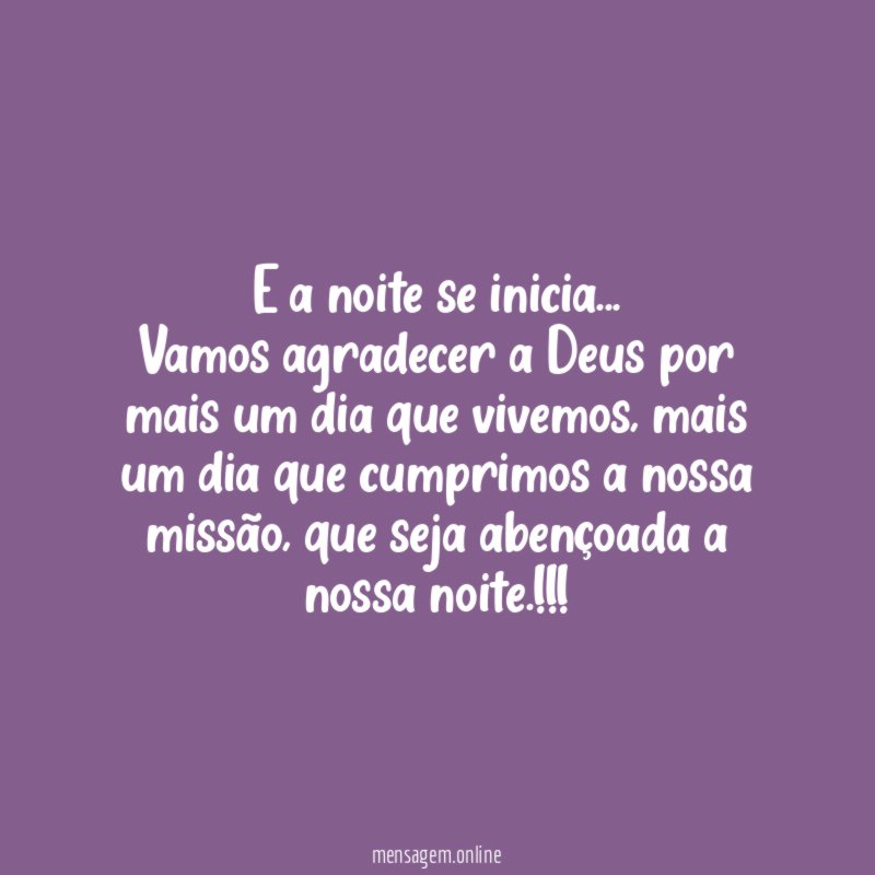 E a noite se inicia