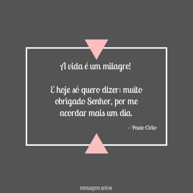 A vida é um milagre