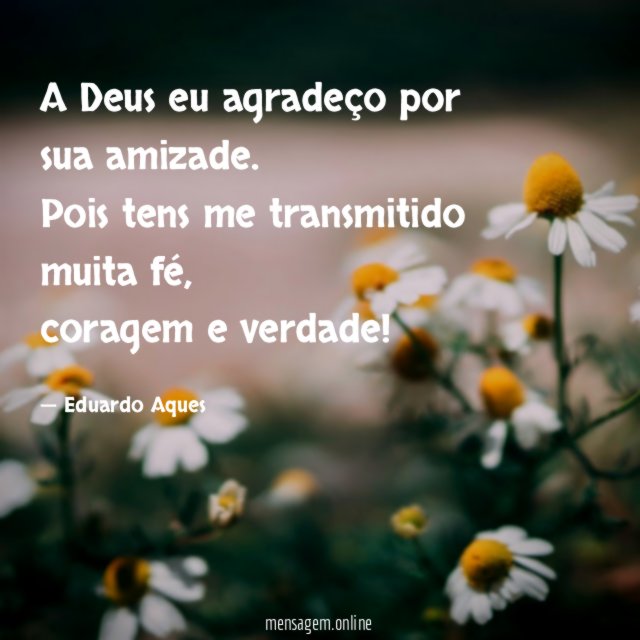 A Deus eu agradeço por sua amizade