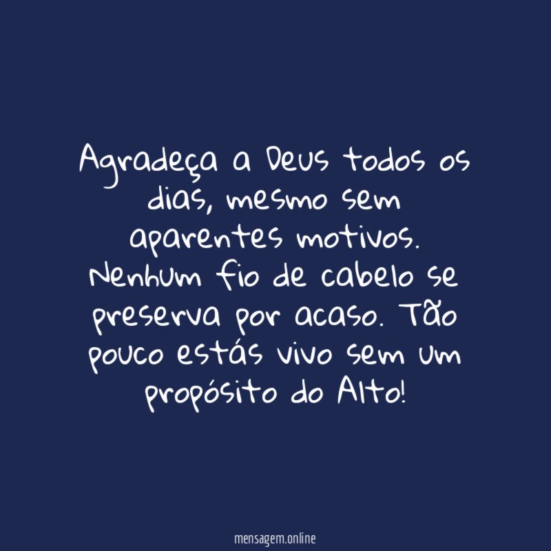 Agradeça a Deus todos os dias
