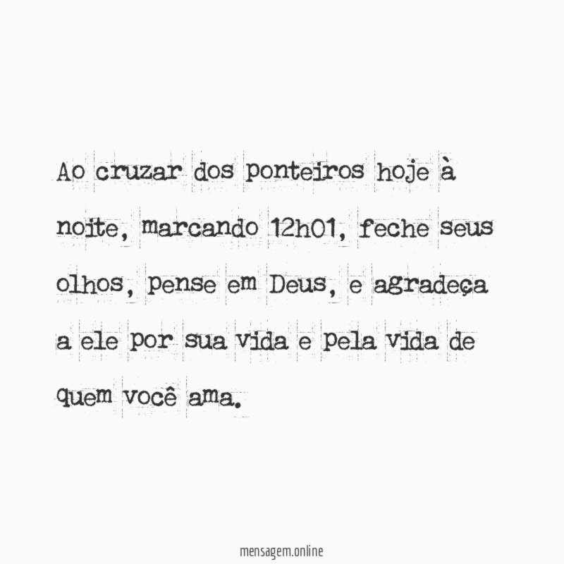 Ao cruzar dos ponteiros hoje à noite