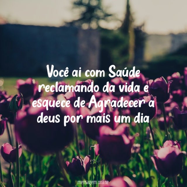 Você ai com Saúde reclamando da vida