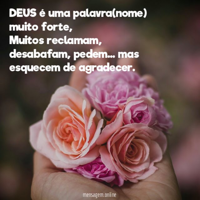 DEUS é uma palavra(nome) muito forte