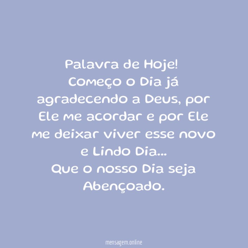 Palavra de Hoje