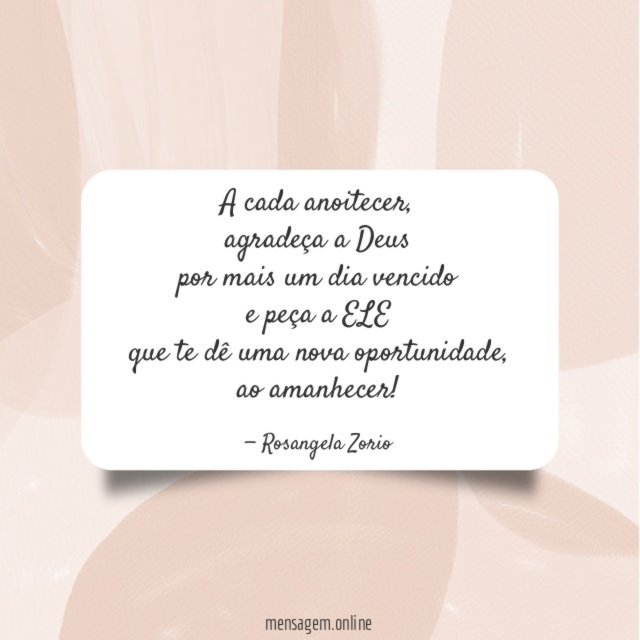 A cada anoitecer