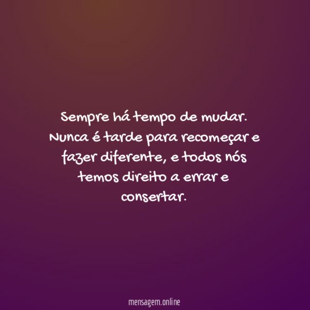 Tempo de mudar