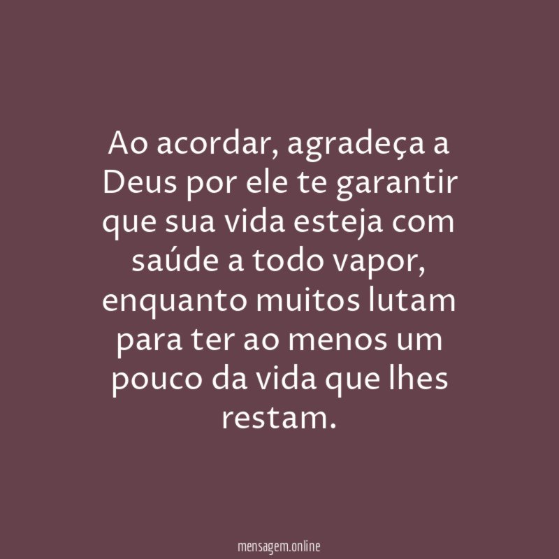 Ao acordar