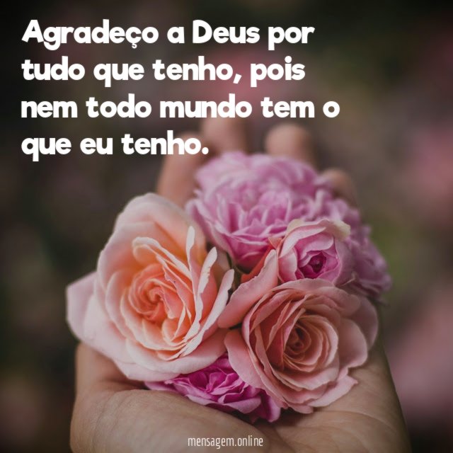 Agradeço a Deus por tudo que tenho