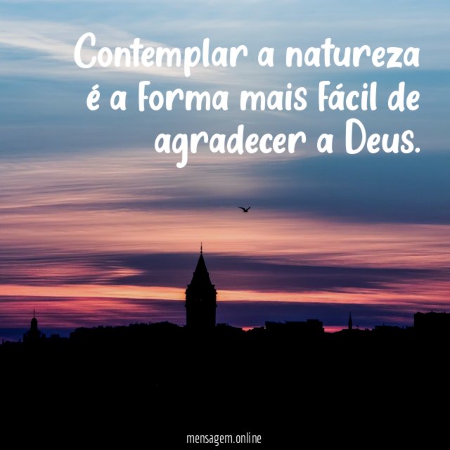 Contemplar a natureza é a forma mais fácil de agradecer a Deus