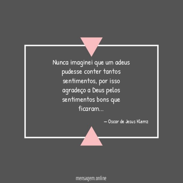 Nunca imaginei que um adeus pudesse conter tantos sentimentos