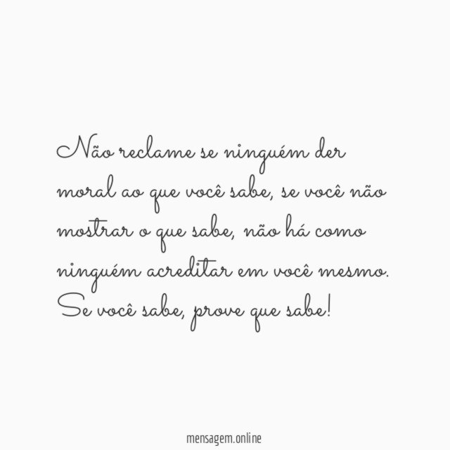 Mostre seu saber!