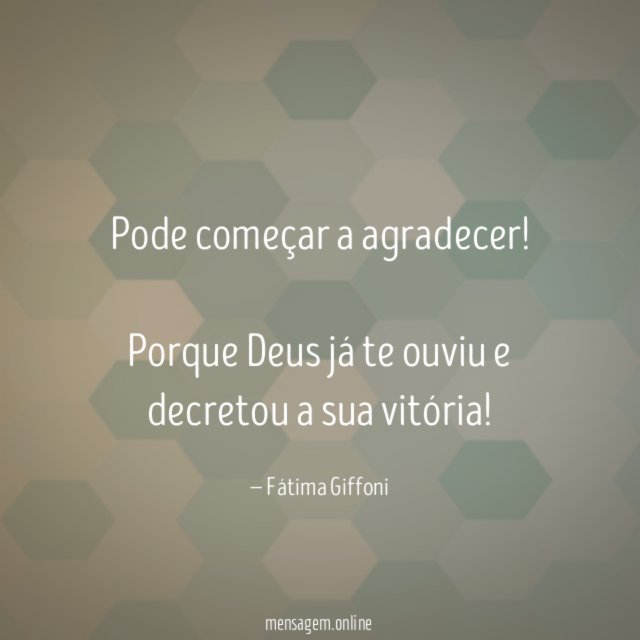 Pode começar a agradecer