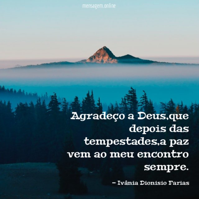 Agradeço a Deus
