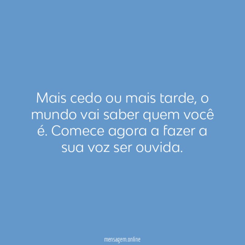 O mundo vai saber
