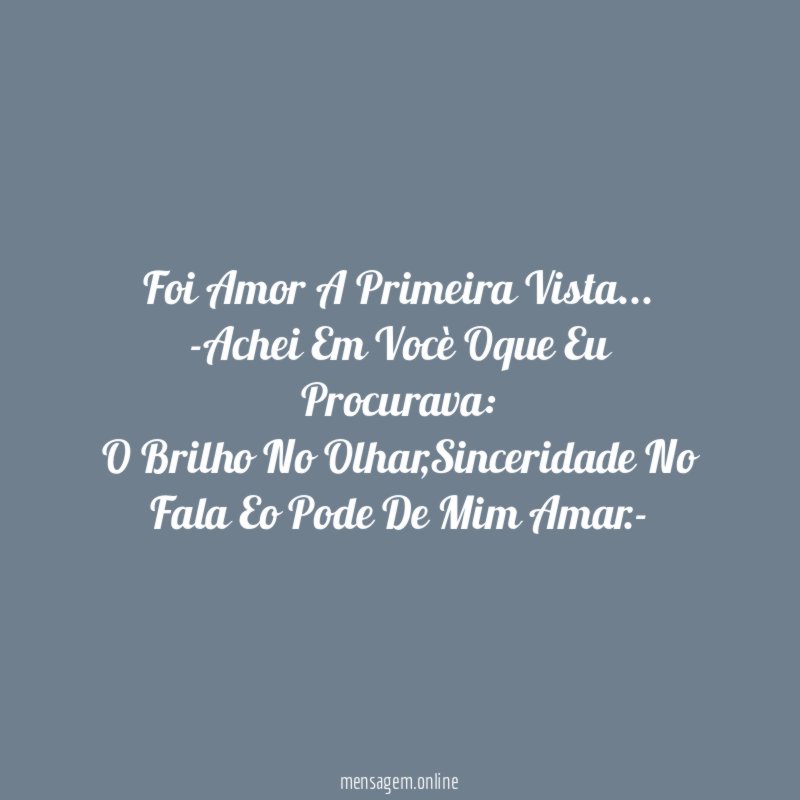 Foi Amor A Primeira Vista