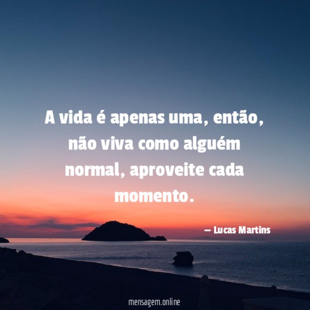 A vida é apenas uma