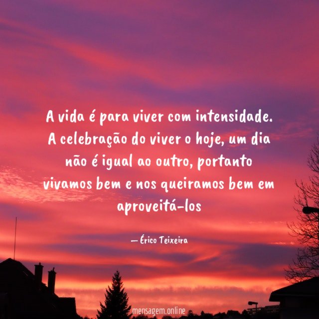 A vida é para viver com intensidade